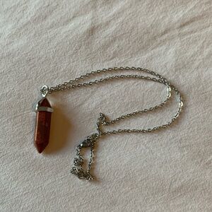 Elegant Silver and Brown Pendant Necklace